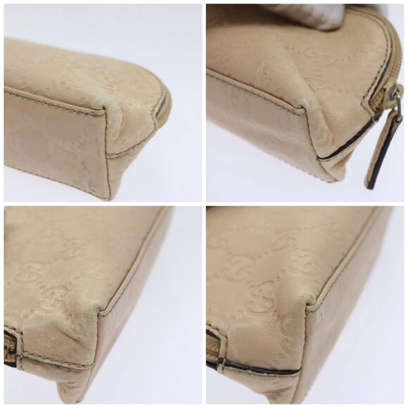 GUCCI GG Canvas Pouch Leather Outlet Beige Gold 272367 Auth 92704 - Picture 14 of 16